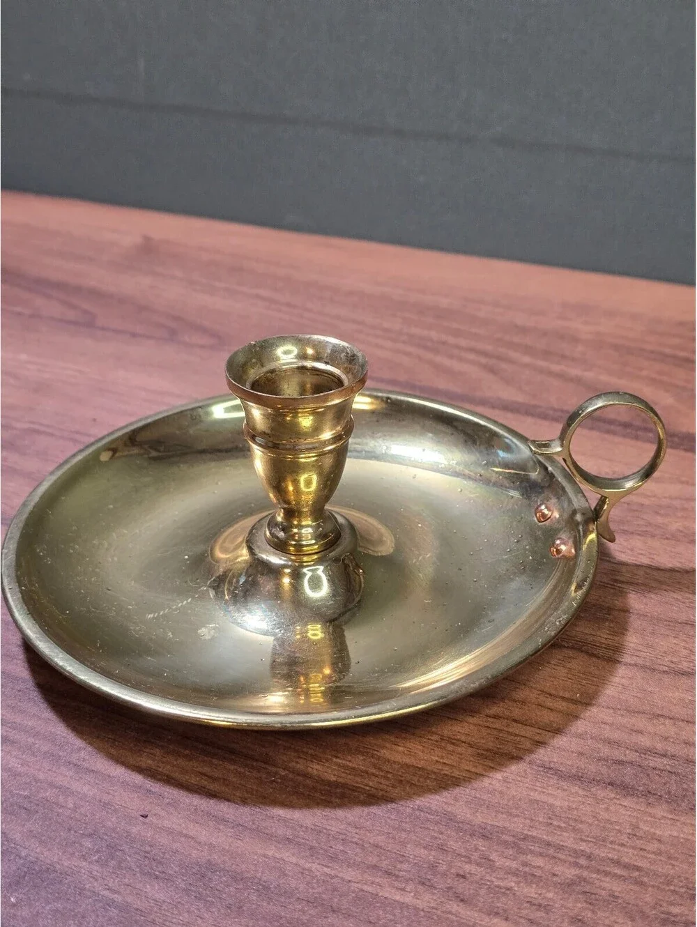 Vintage Solid Brass Chamberstick Baldwin Style 6